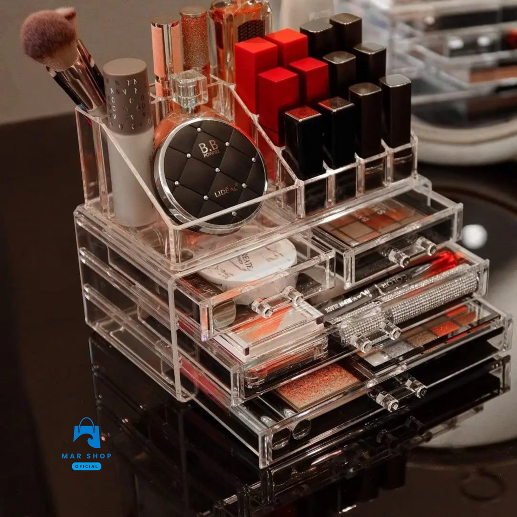 Organizador de Maquillaje Acrílico con 4 Cajones